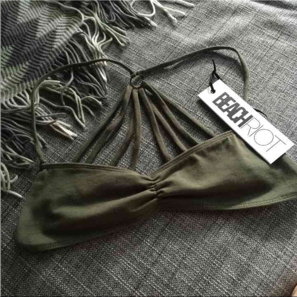 Olive strappy top