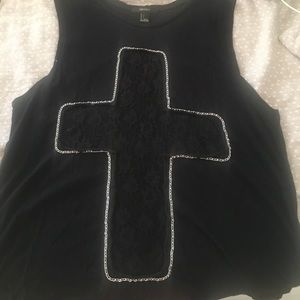 Black Top with cross detail