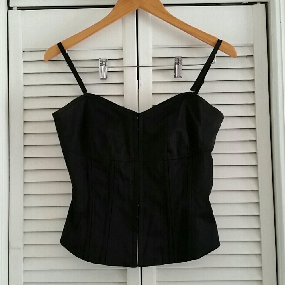 H&M Faux Corset Spaghetti Strap Top