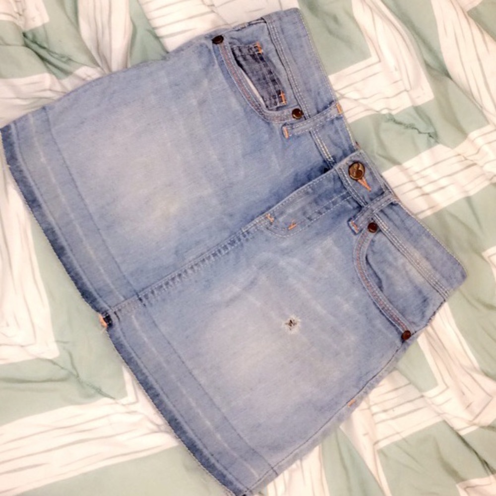 Jean mini skirt