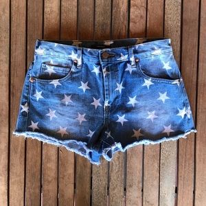 Denim star shorts