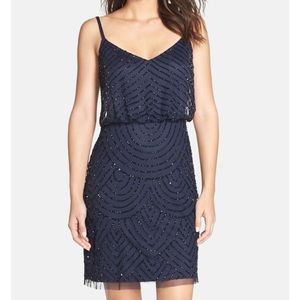 Sequin Mesh Blouson Dress