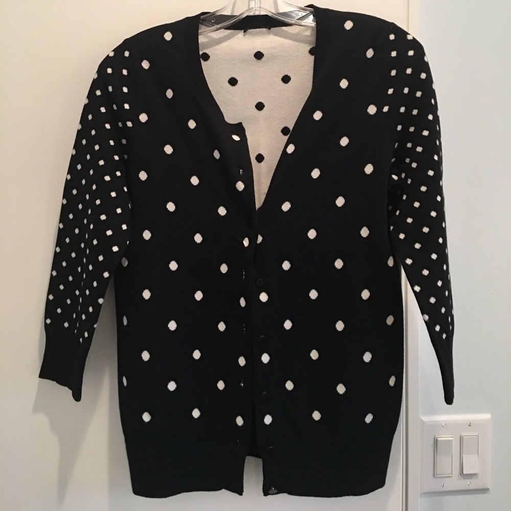 Black and cream polka dot sweater