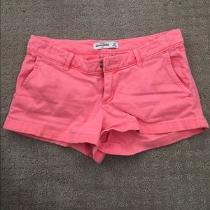 abercrombie pink coral twill denim shorts size 14