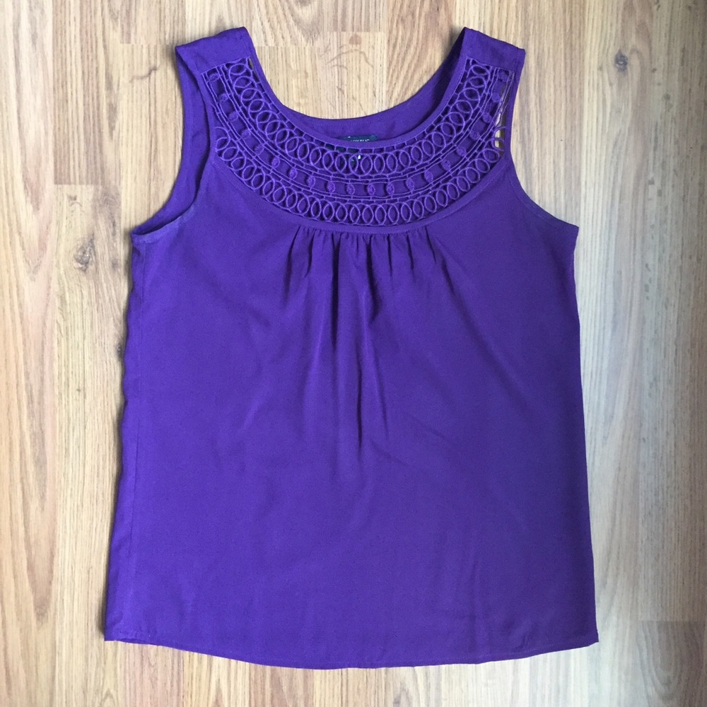 Silky purple sleeveless blouse