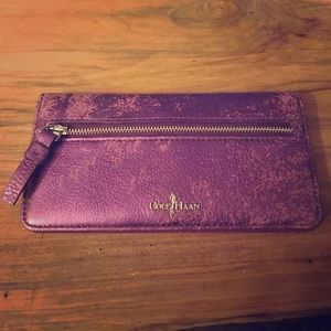 Cole Haan Faux Distressed Slim Metallic Wallet