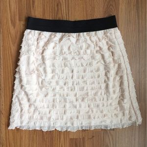 Ruffled light blush pink skirt