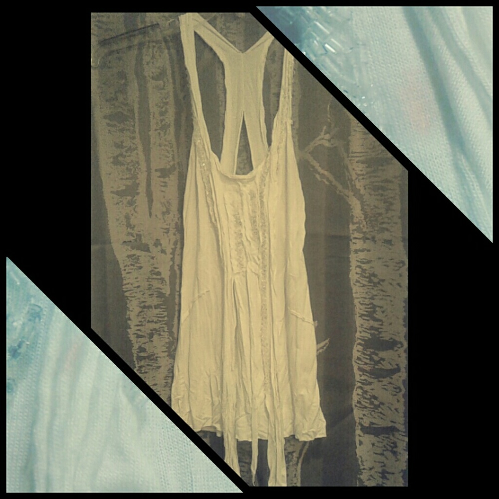 Crystal fringed tank top