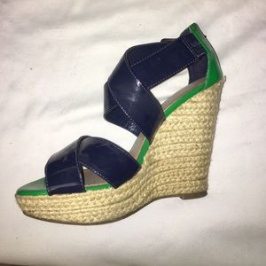 Navy and green espadrilles wedges Navy and green espadrilles wedges