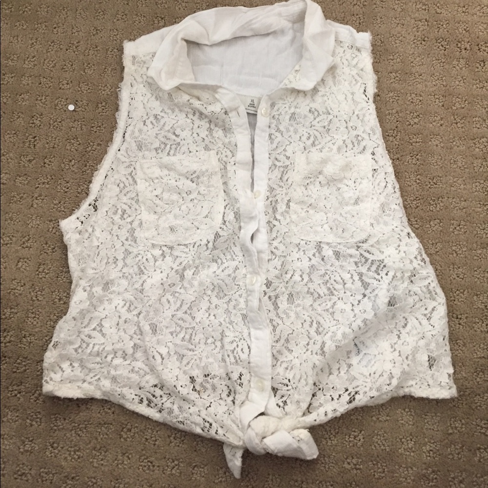 abercrombie button down tank top