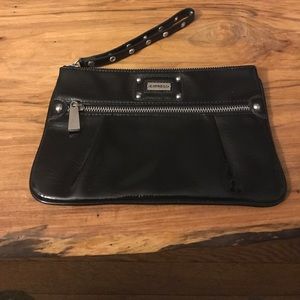 Express Black Patent Leather Large Wristlet