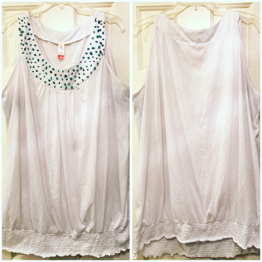 Turquoise Embellished Tank top