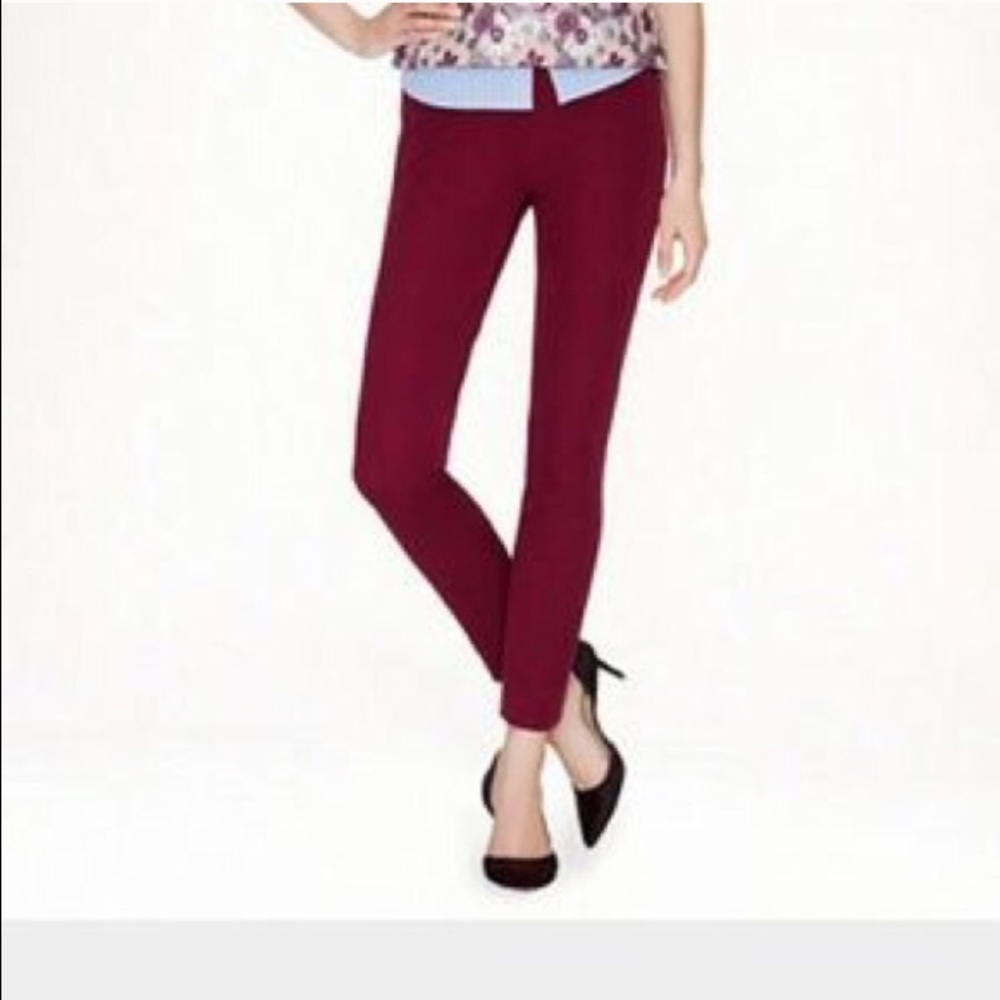 J Crew Minnie Pant Wine colored