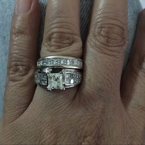 Gorgeous wedding set 14k white gold 💍😲😱