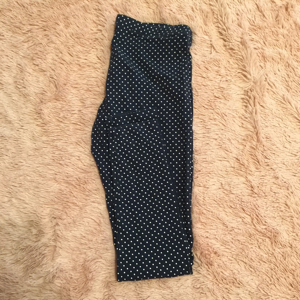 Navy &white polka dot leggings