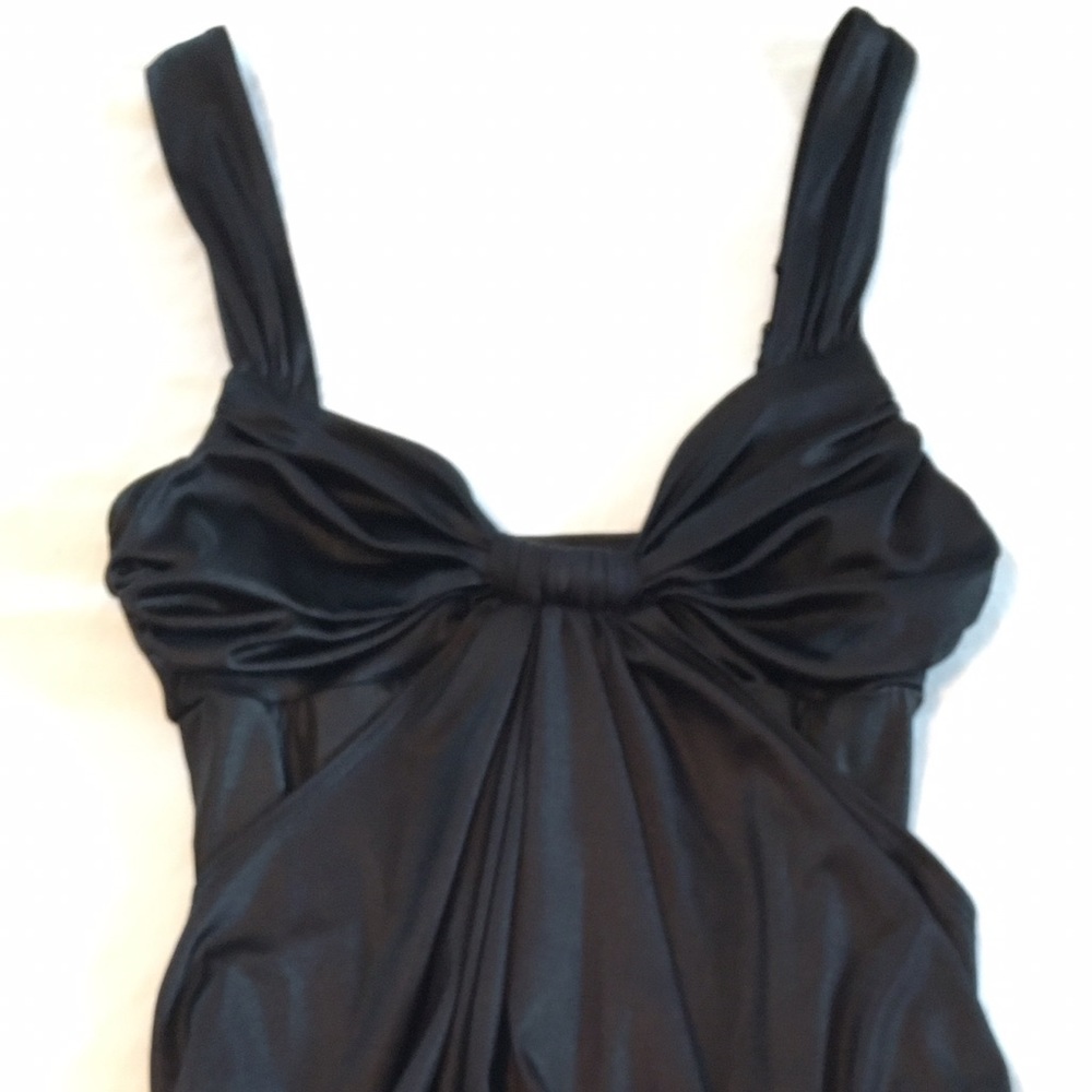 Bebe - Black Draped Tank with Fitted Waist - Picture 2 of 6