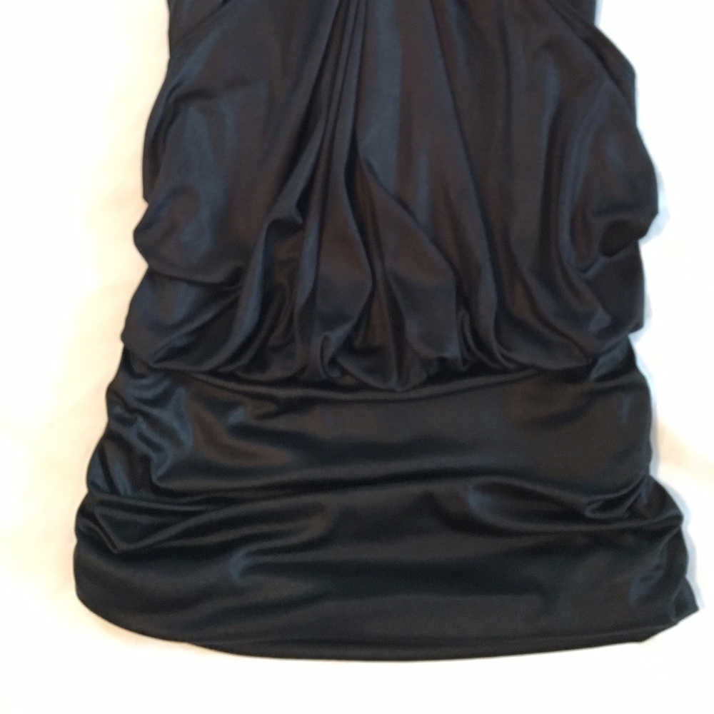 Bebe - Black Draped Tank with Fitted Waist - Picture 3 of 6