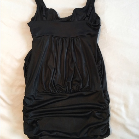 Bebe - Black Draped Tank with Fitted Waist - Picture 4 of 6
