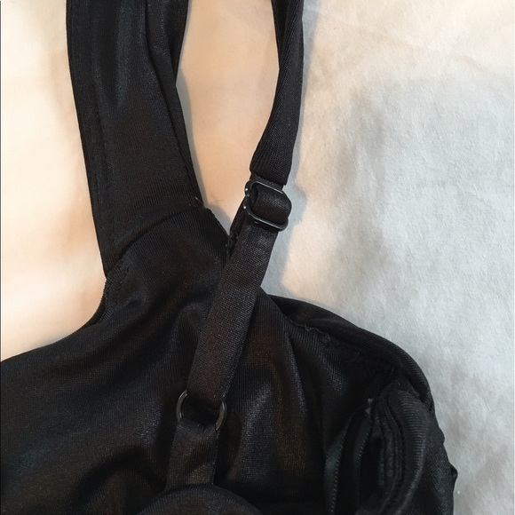 Bebe - Black Draped Tank with Fitted Waist - Picture 5 of 6