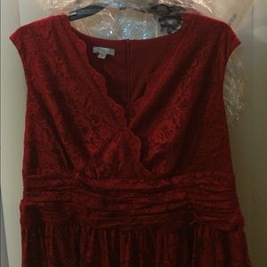 Dillard's ruby red mid-length dress BRAND NEW