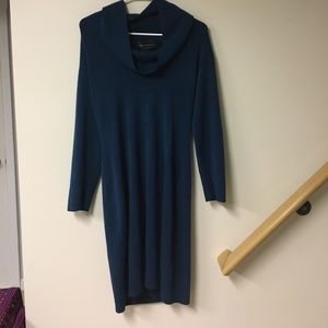 Teal Turtleneck Dress