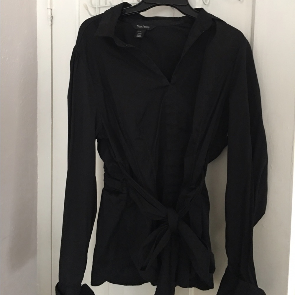 Black tie front blouseSale this weekend only!!