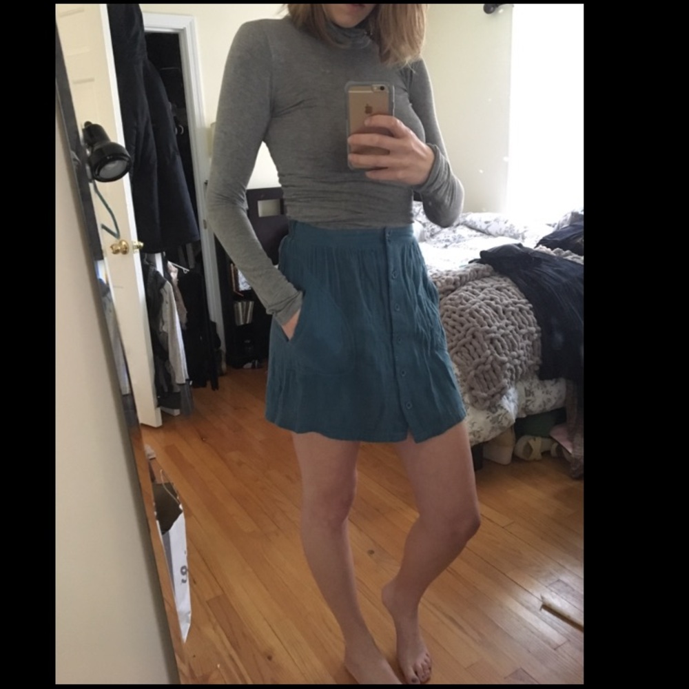 Urban Outfitters Ecote Teal mini skirt