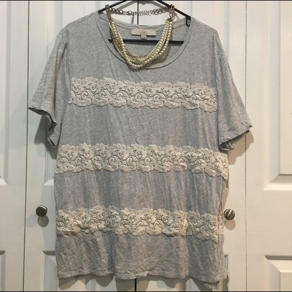 Ann Taylor gray with white lace