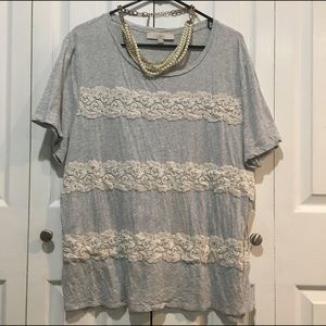 Ann Taylor gray with white lace