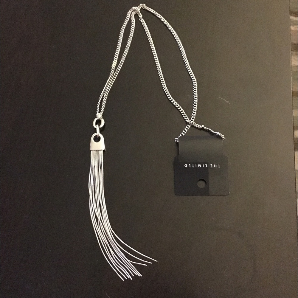 Lariat style silver necklace