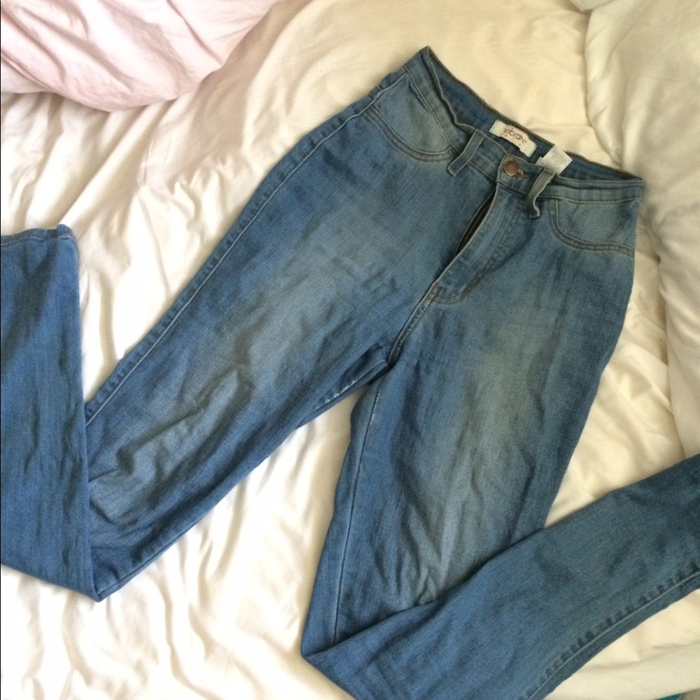 High waisted skinny jeans