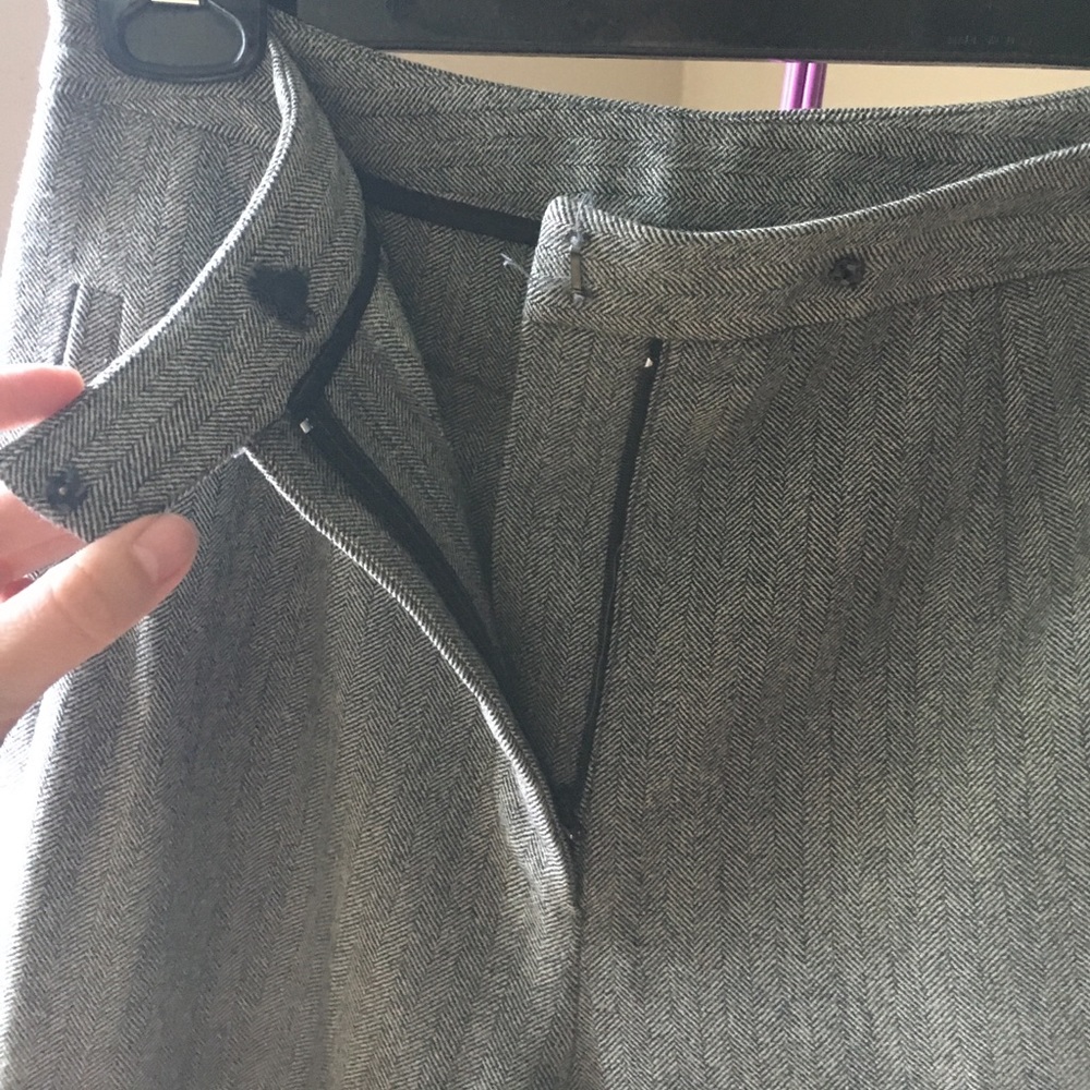 LAST CALL 9/11/22 - Oscar De La Renta Black Grey Herringbone Trousers