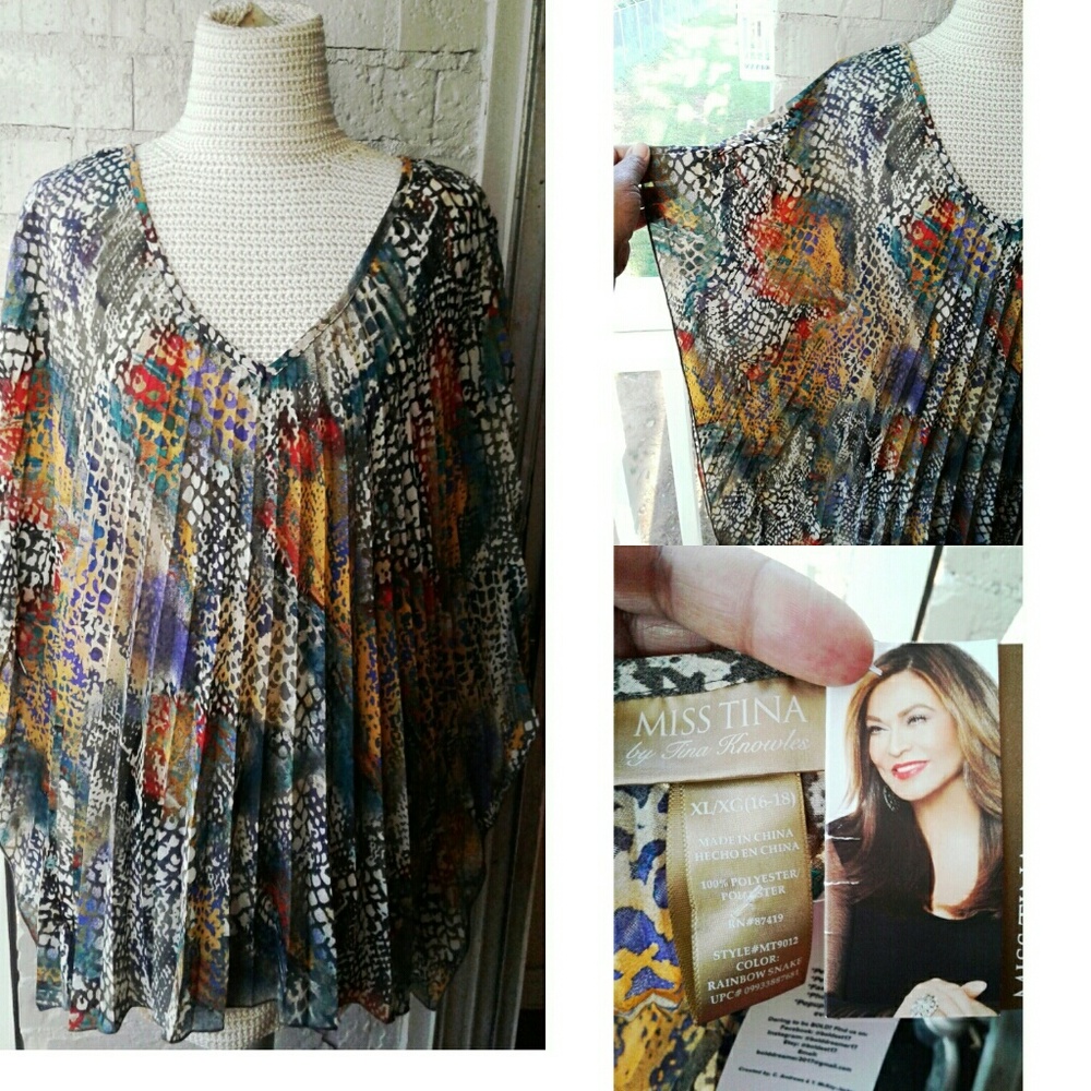 MultiColored Poncho Miss Tina Knowles Collection