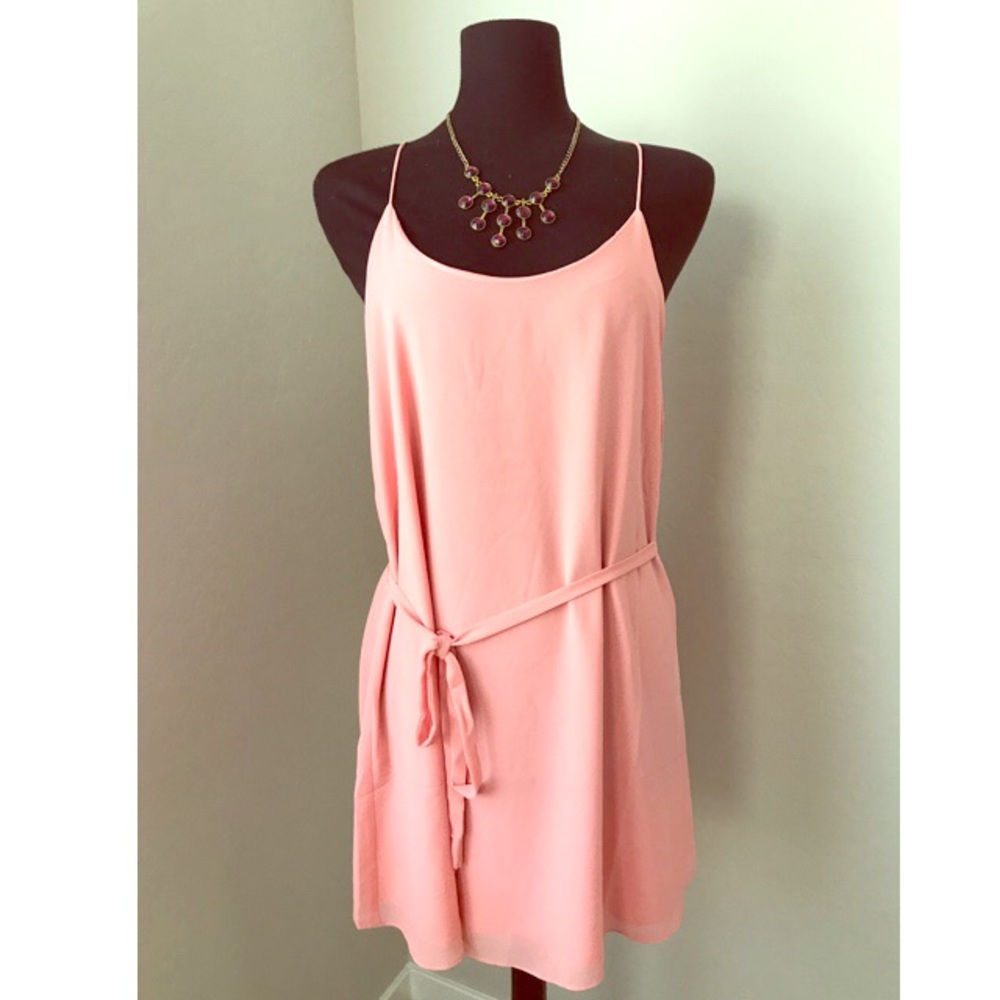 Pink naked zebra string dress with belt