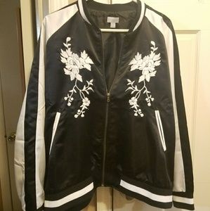 Belle + Sky Embroidered Bomber Jacket