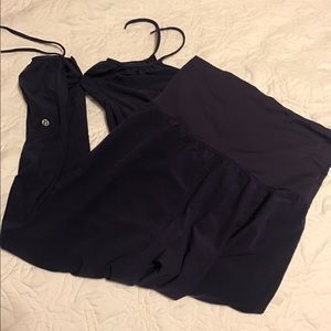 Yoga/genie pants with fold over waistband