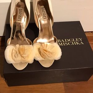 Badgley Mischka flower heels