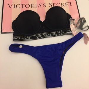 SOLD NWT 32D 34C VS Logo Beach Bandeau Bikini TOP ONLY