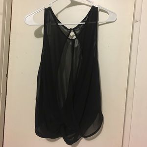 See-through black tank.
