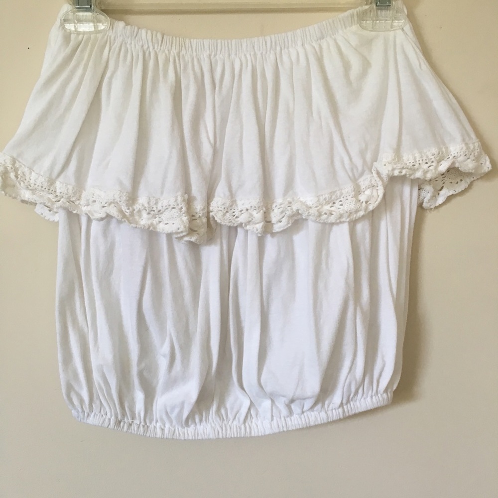 White strapless shirt