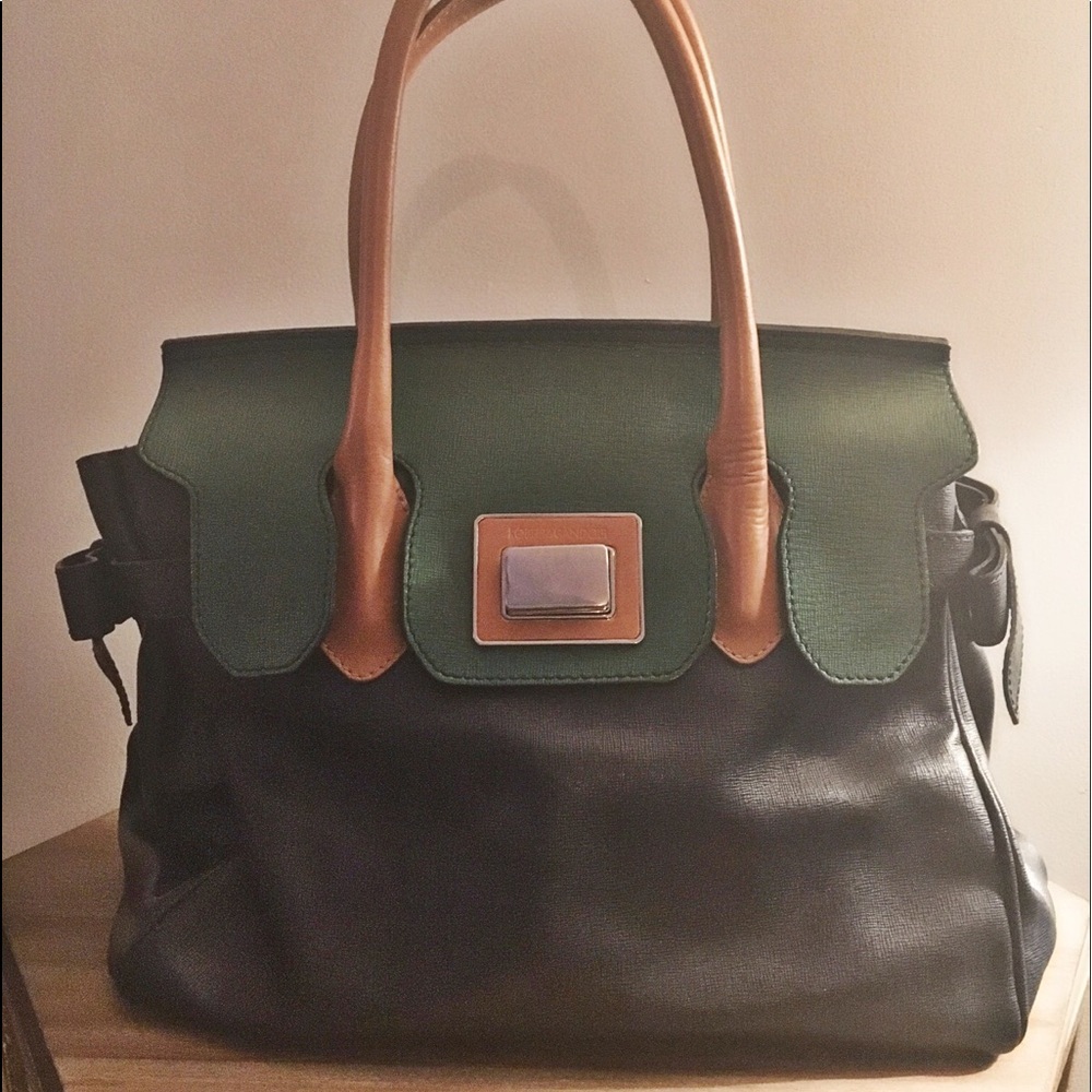 Roberta Gandolfi Italian Leather Satchel with Bows