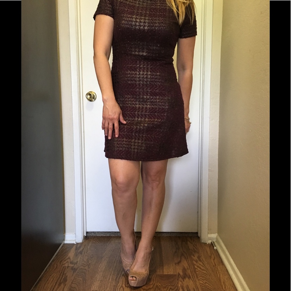 Windsor Short Burgundy and Grey Dress