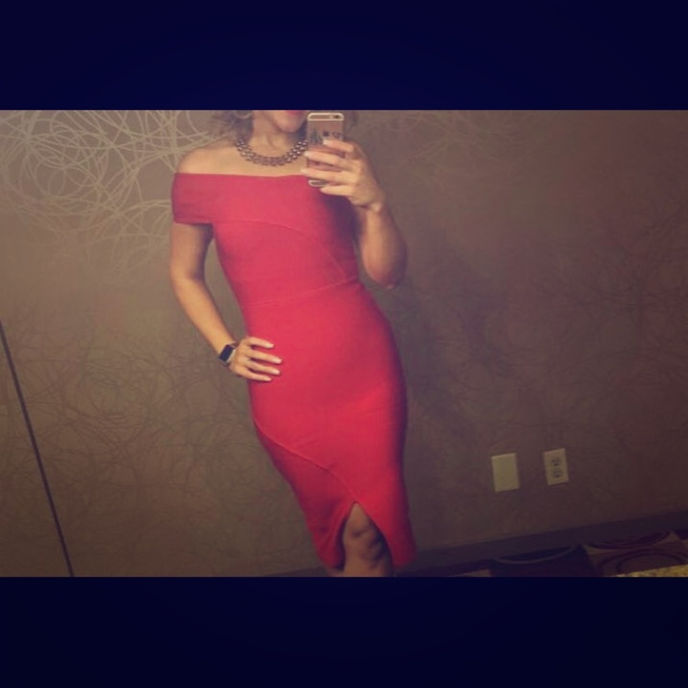 Luxo Boutique Red Bandage Dress Size Small