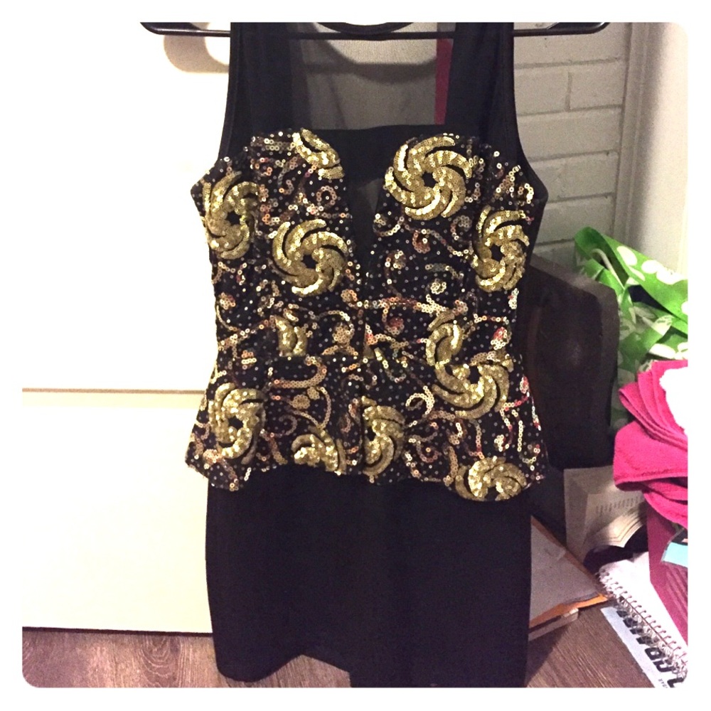 Gold and black dress