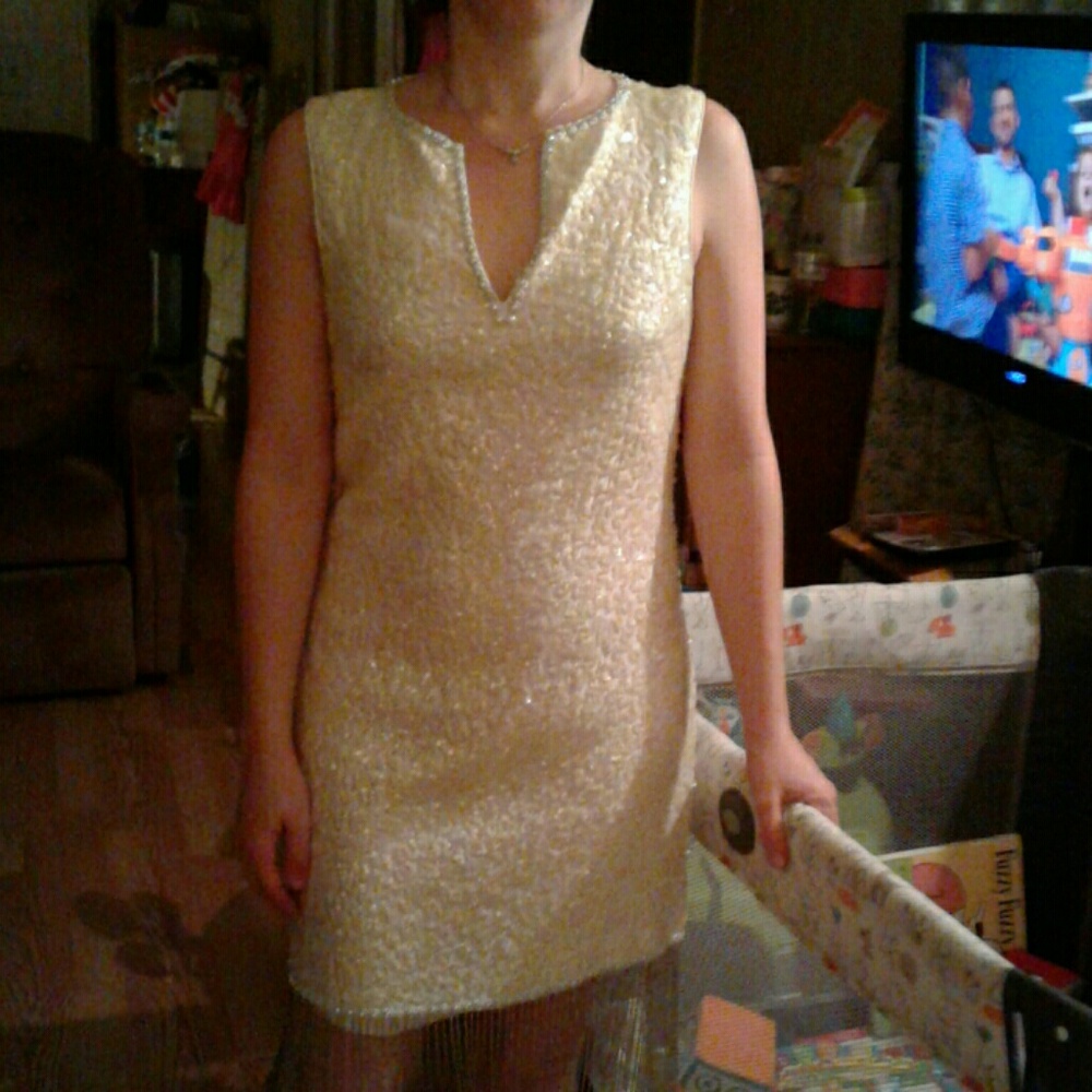 Runway Betsey Johnson sz 6 dress w/ metal fringe