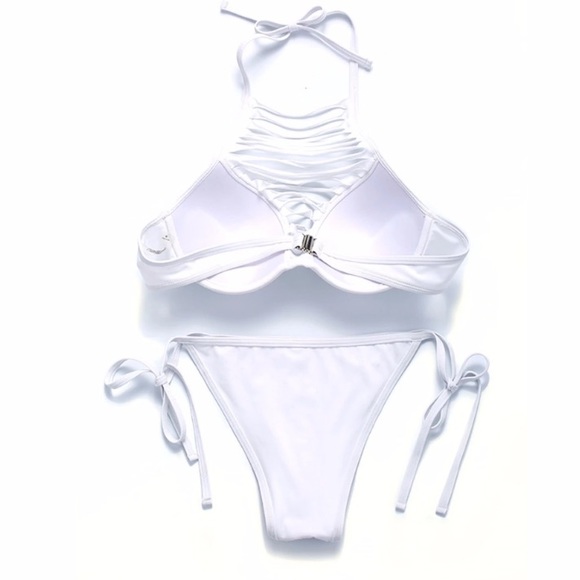 ๐HOST PICK!!๐ ๐White Lace Up High Neck Bikini - Picture 2 of 2