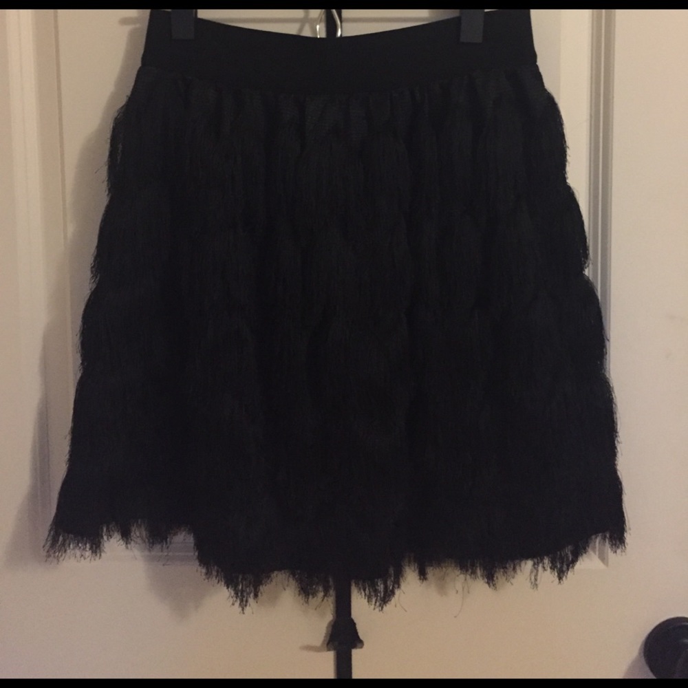 Black Banana Republic Fringe Skirt NWT