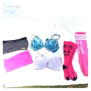 3 bras (2 VS) 2 pairs of socks, and 2 bandos