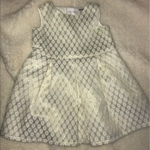 Fabulous Beige with Gold Lines Baby-girl Dress
