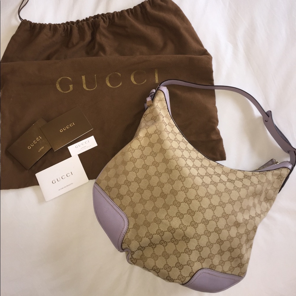 Authentic Gucci "Princy" Hobo Bag -lavender canvas